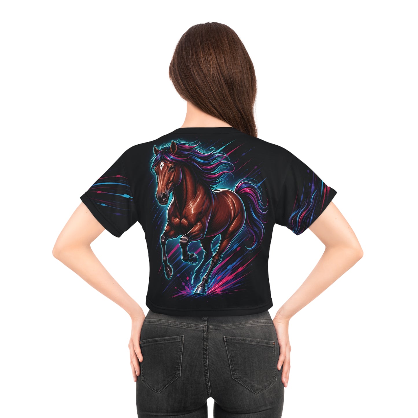 Horse Girl All-Over Print Crop Tee | FREE Shipping