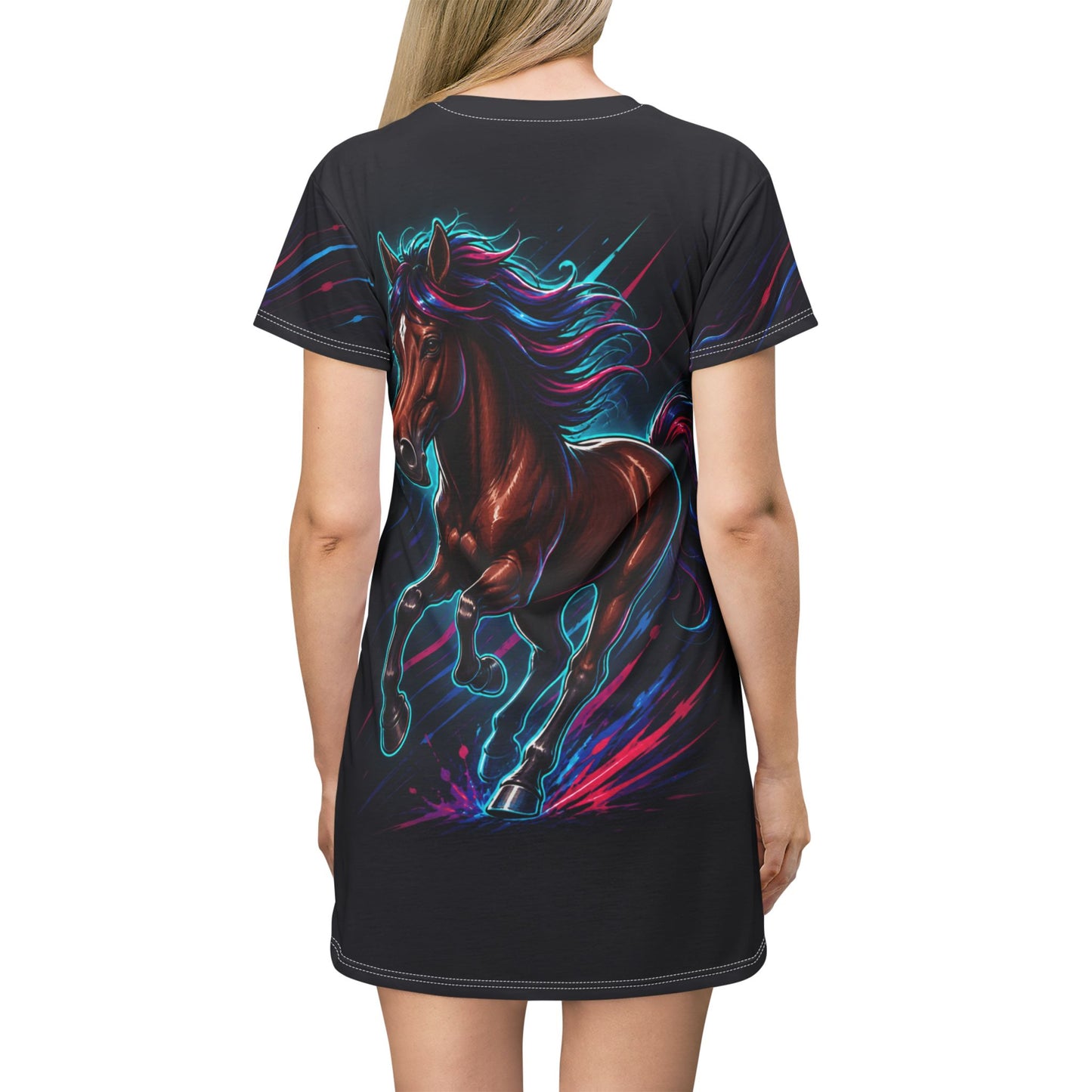 Horse Girl All-Over Print T-Shirt Dress | FREE Shipping