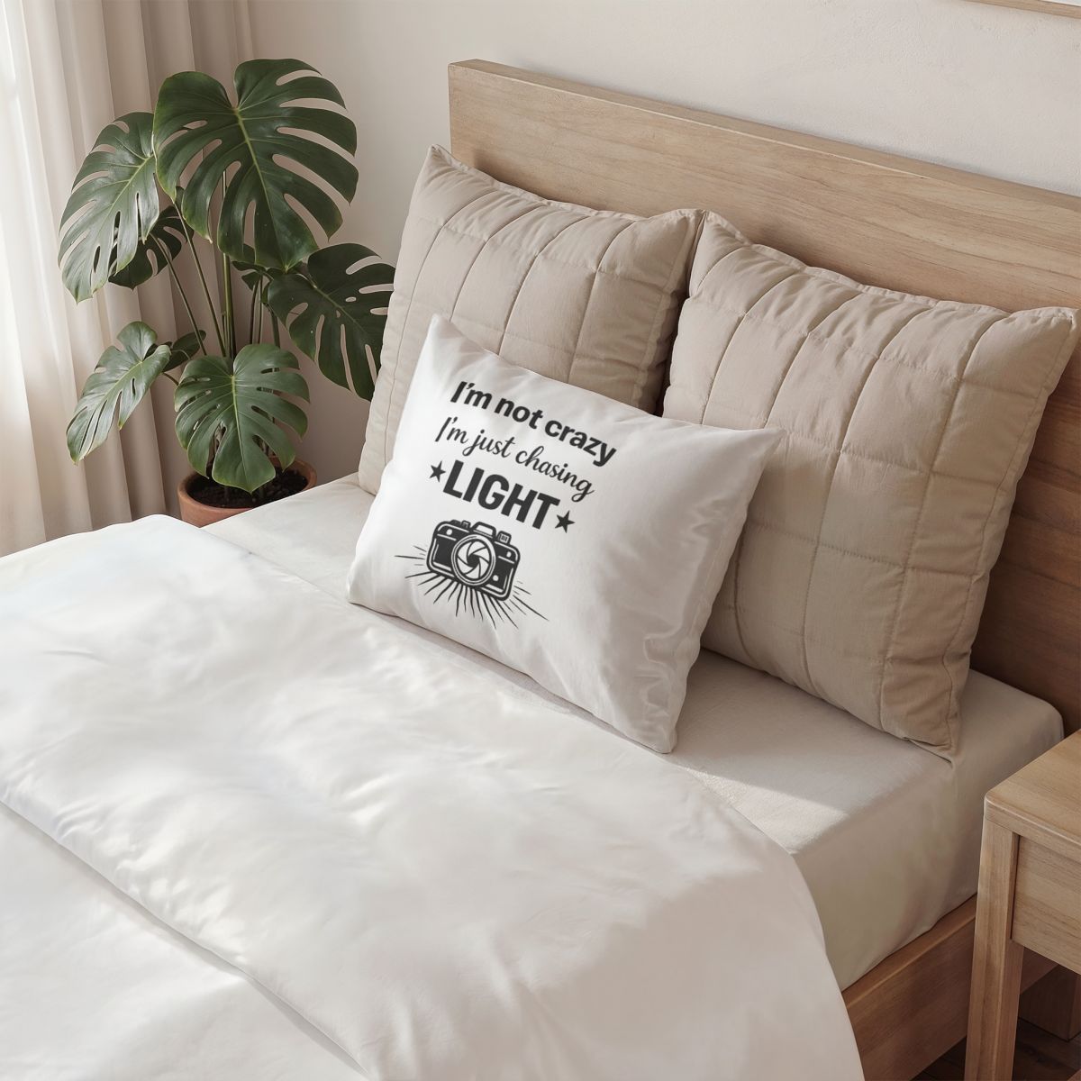 I’m Not Crazy, I’m Just Chasing Light - Decorative Cotton Pillow