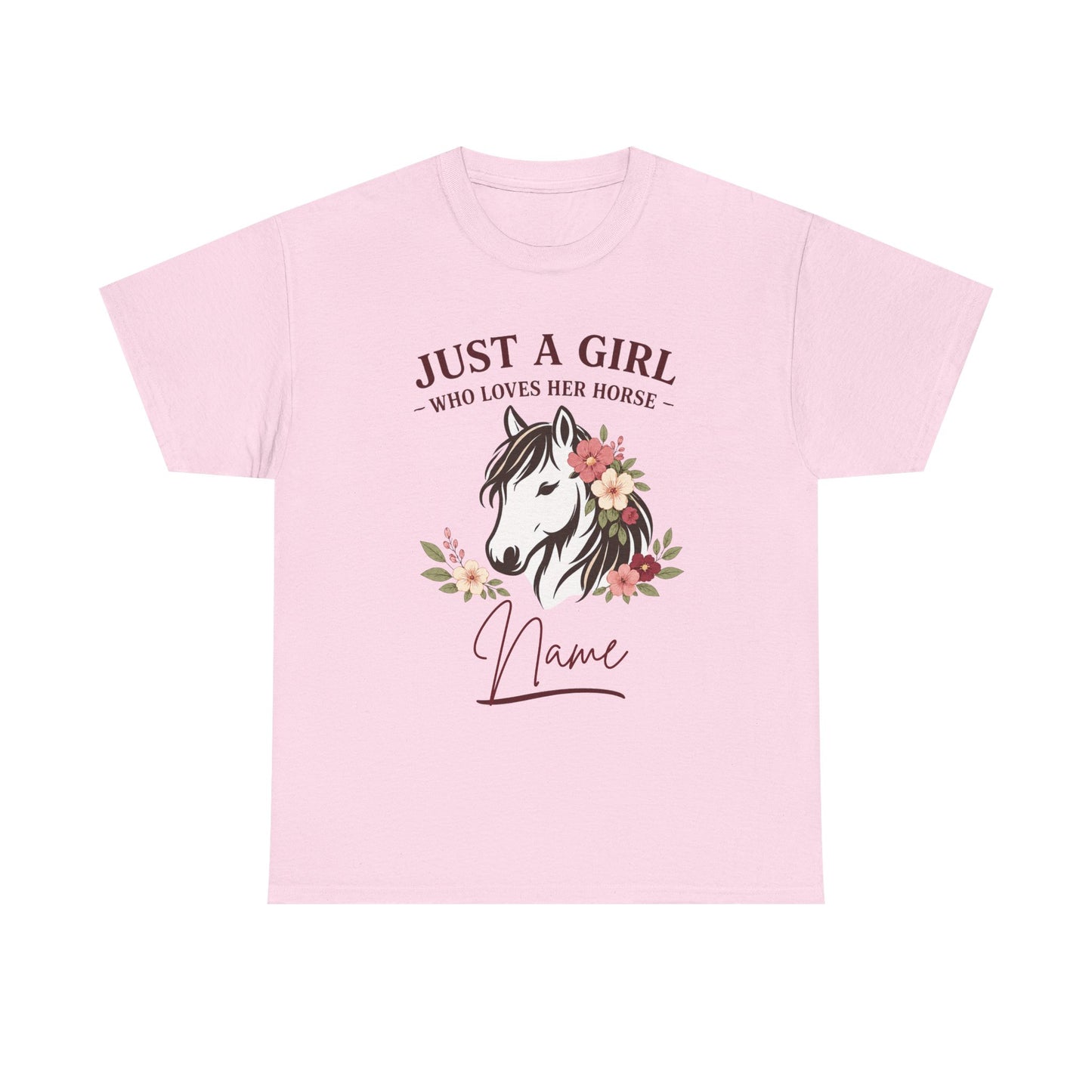 Personalized Horse Girl Tee – Just a Girl Who Loves Her Horse | FREE Shipping