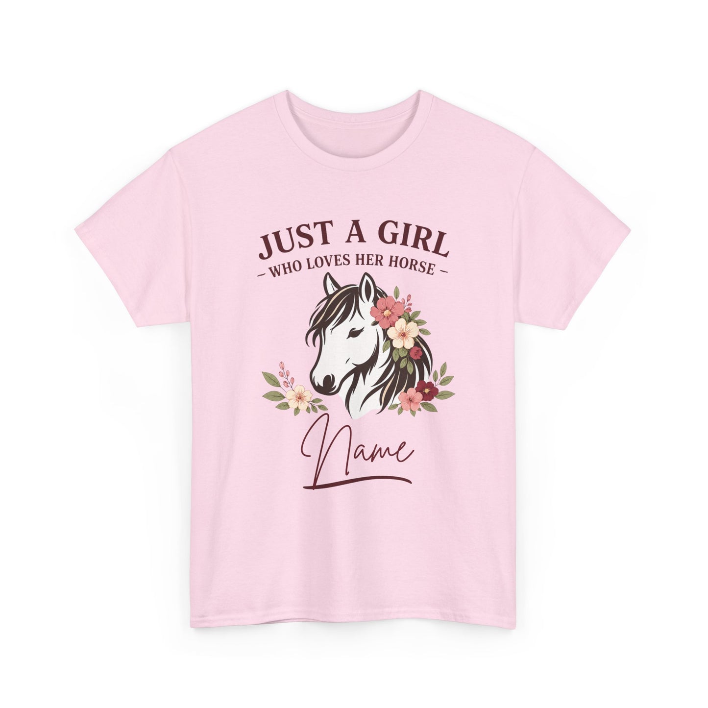 Personalized Horse Girl Tee – Just a Girl Who Loves Her Horse | FREE Shipping