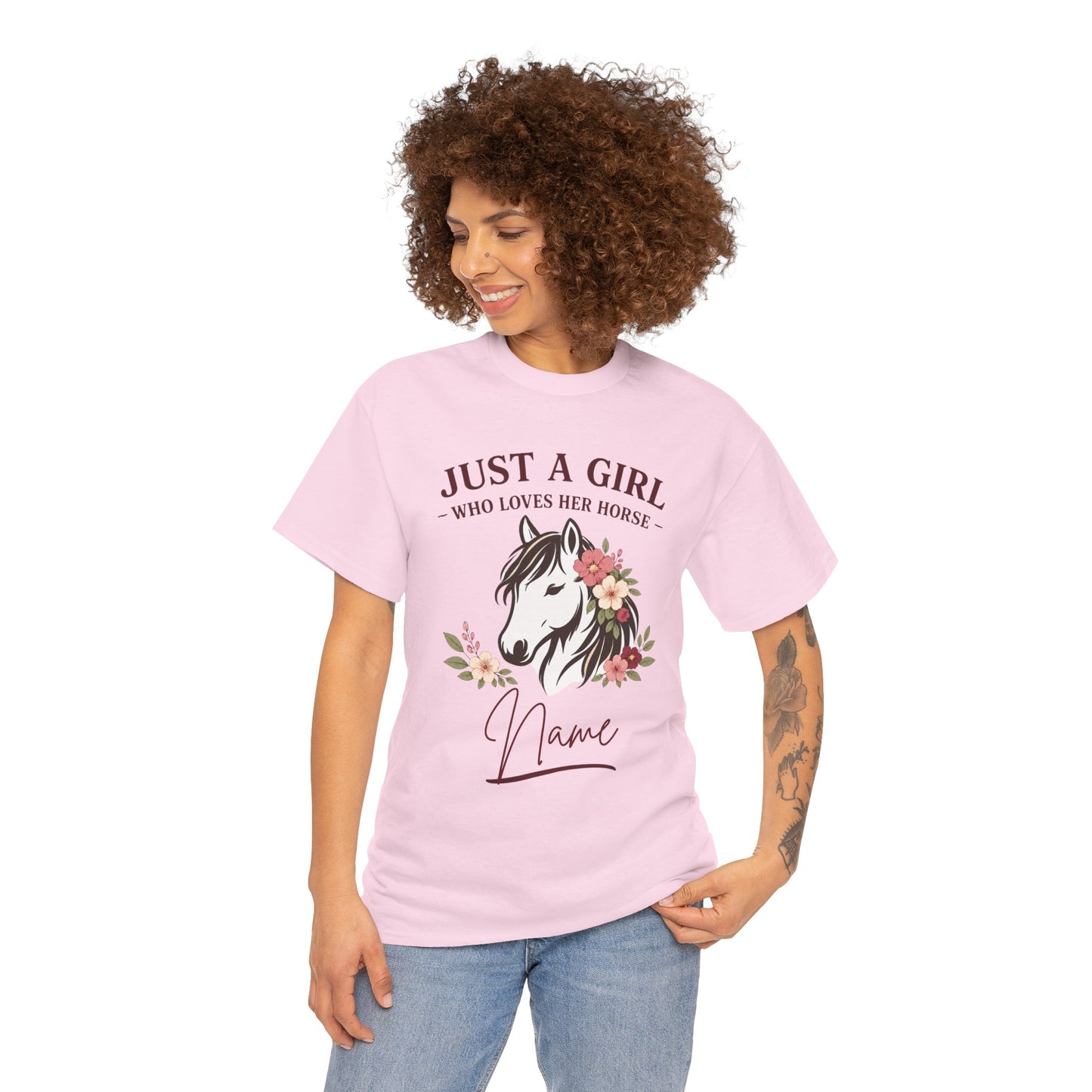 Personalized Horse Girl Tee – Just a Girl Who Loves Her Horse | FREE Shipping