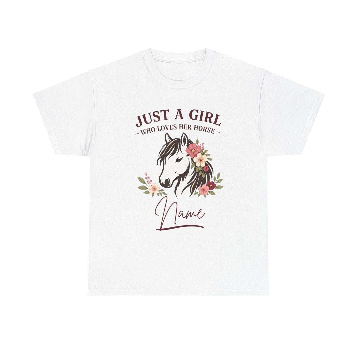 Personalized Horse Girl Tee – Just a Girl Who Loves Her Horse | FREE Shipping