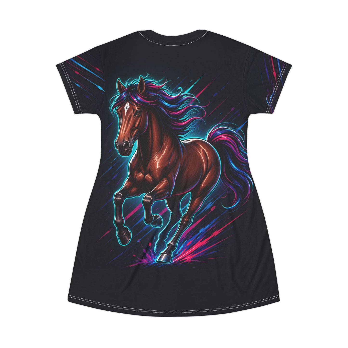 Horse Girl All-Over Print T-Shirt Dress | FREE Shipping