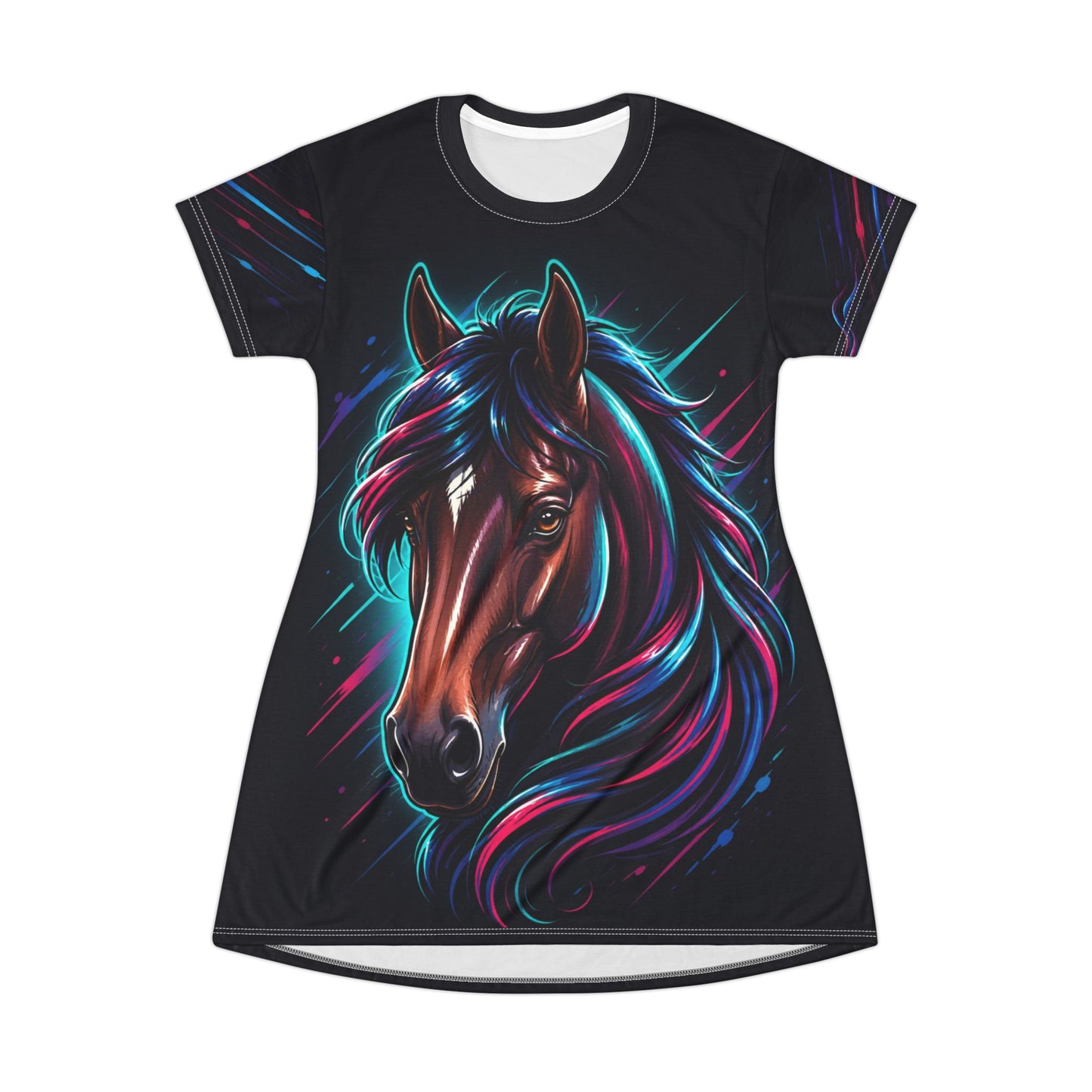 Horse Girl All-Over Print T-Shirt Dress | FREE Shipping