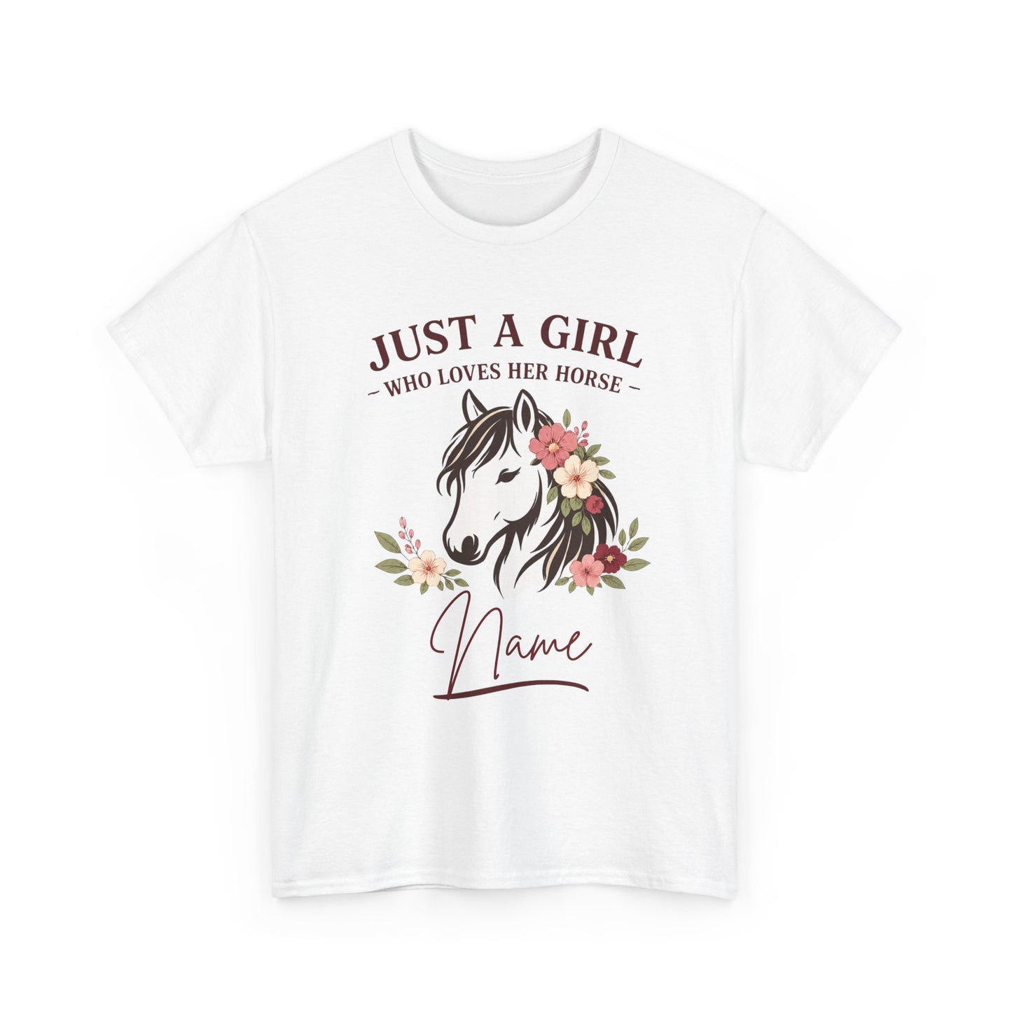 Personalized Horse Girl Tee – Just a Girl Who Loves Her Horse | FREE Shipping