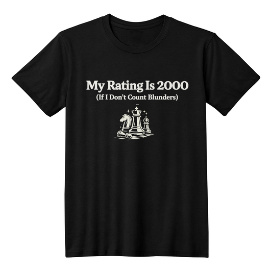 Chess T-Shirt - My Rating Is 2000 (If I Don't Count Blunders)