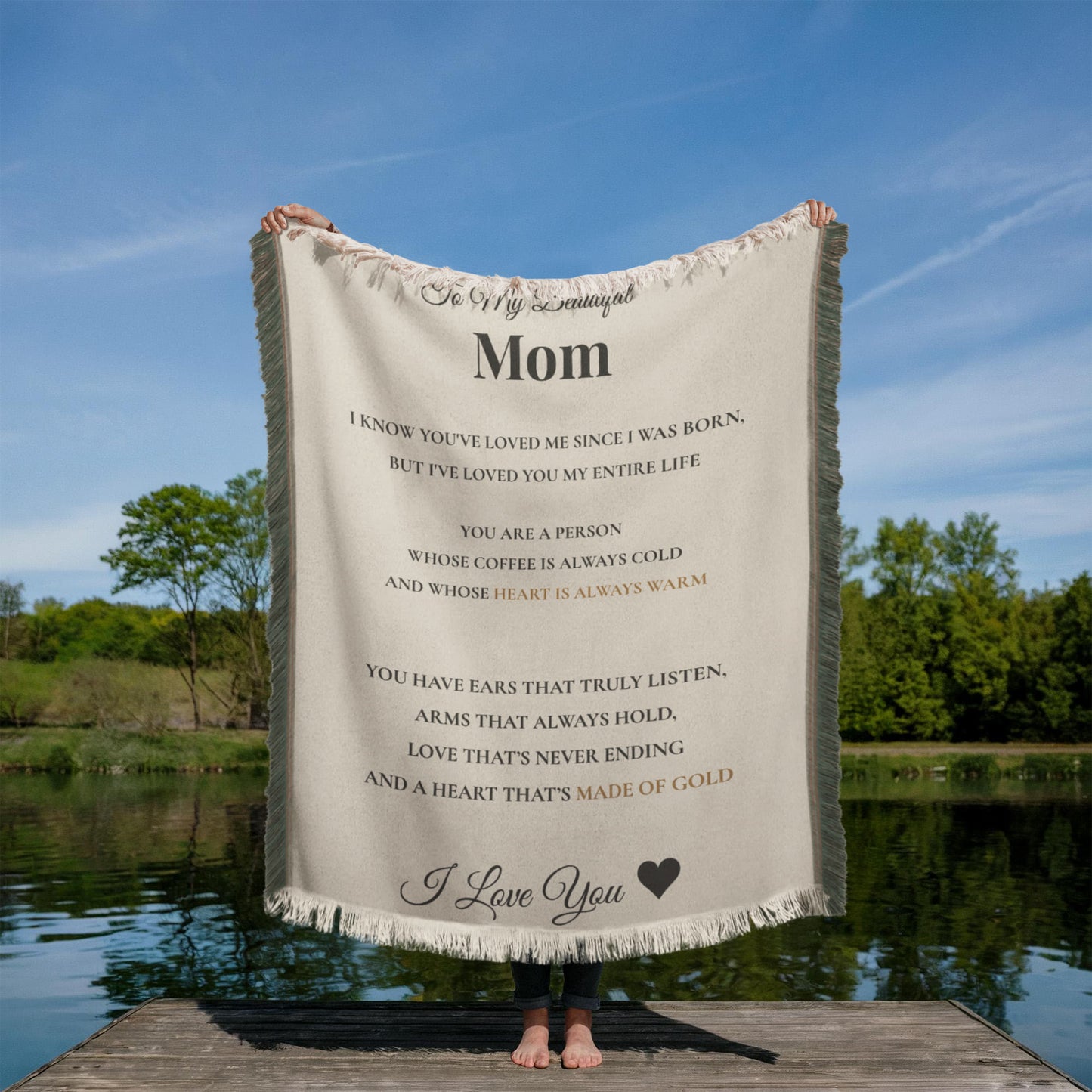 Woven Blanket - To My Mom - You Are A Person Whose Heart Is Always Warm