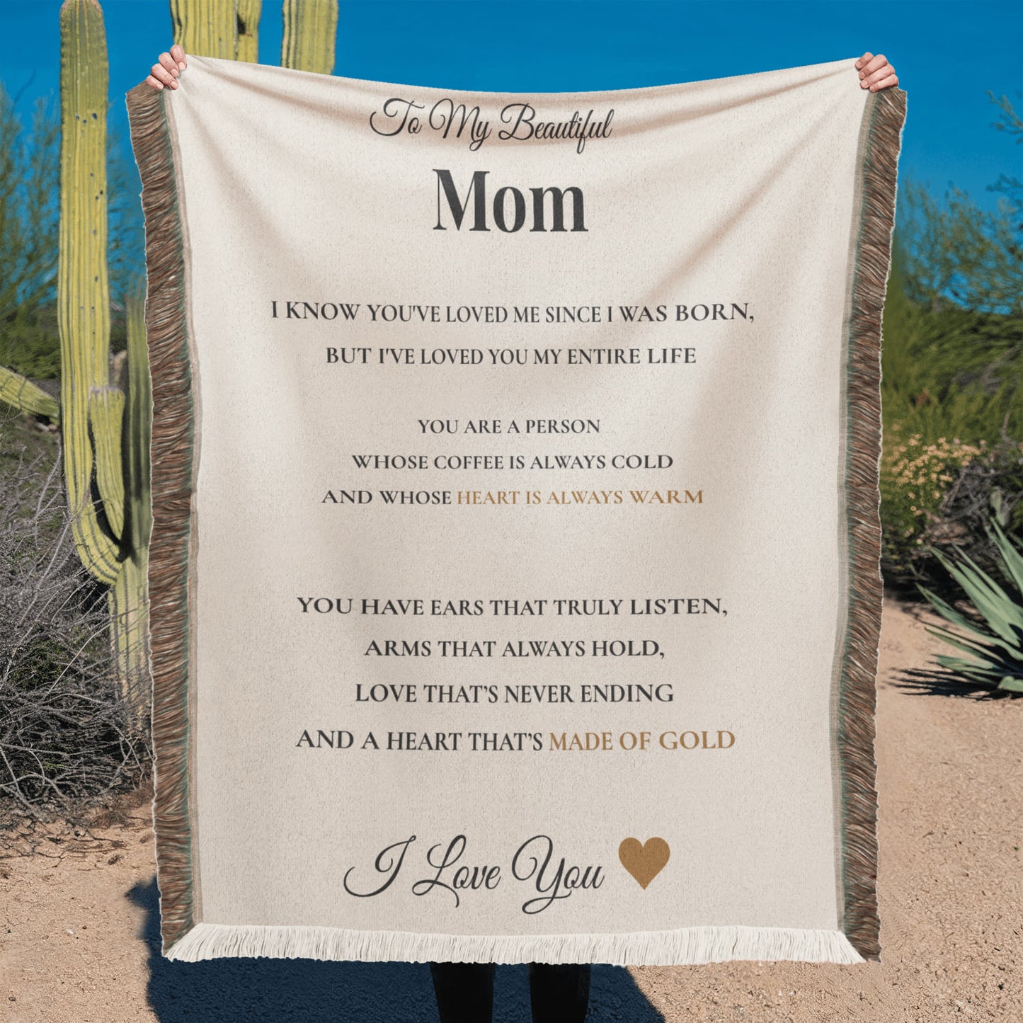 Woven Blanket - To My Mom - You Are A Person Whose Heart Is Always Warm