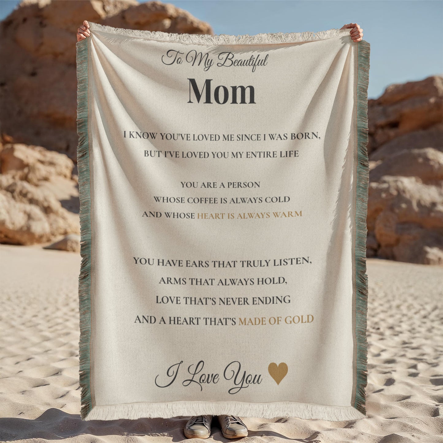 Woven Blanket - To My Mom - You Are A Person Whose Heart Is Always Warm