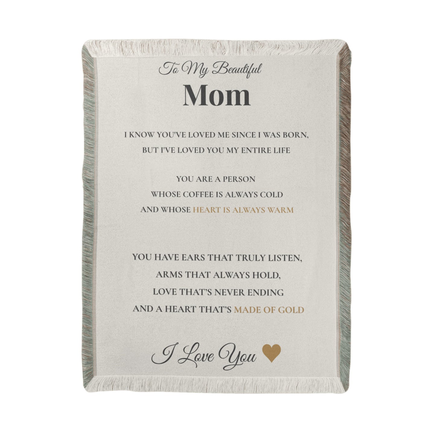 Woven Blanket - To My Mom - You Are A Person Whose Heart Is Always Warm