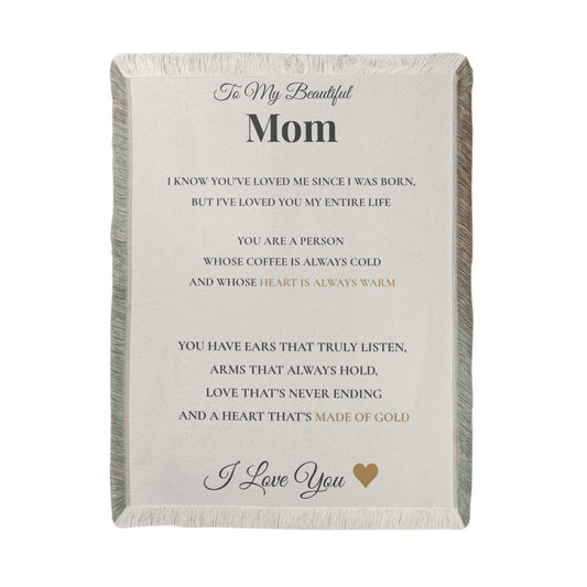 Woven Blanket - To My Mom - You Are A Person Whose Heart Is Always Warm