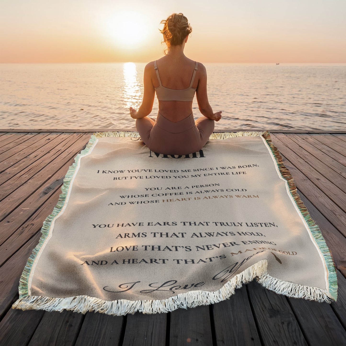 Woven Blanket - To My Mom - You Are A Person Whose Heart Is Always Warm