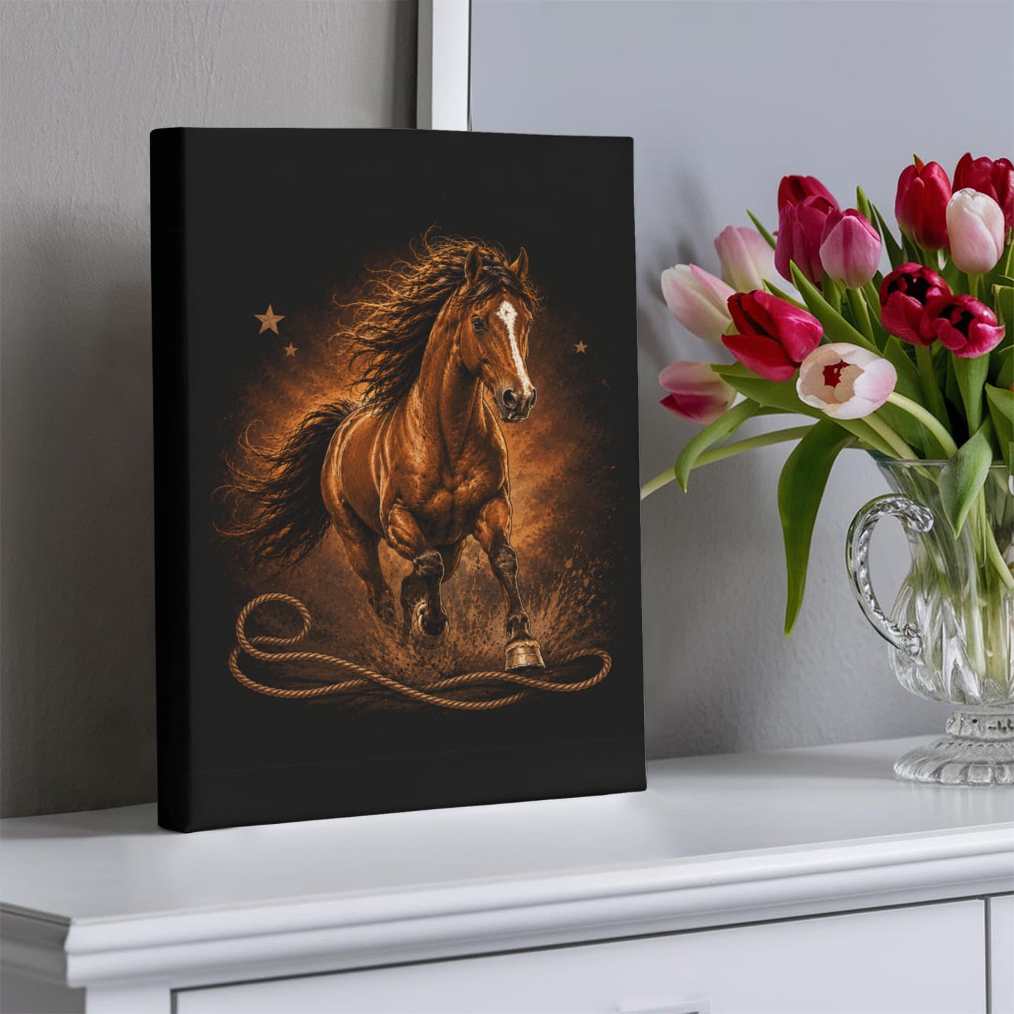 Western Running Horse Gallery Wrapped Canvas | FREE Shipping