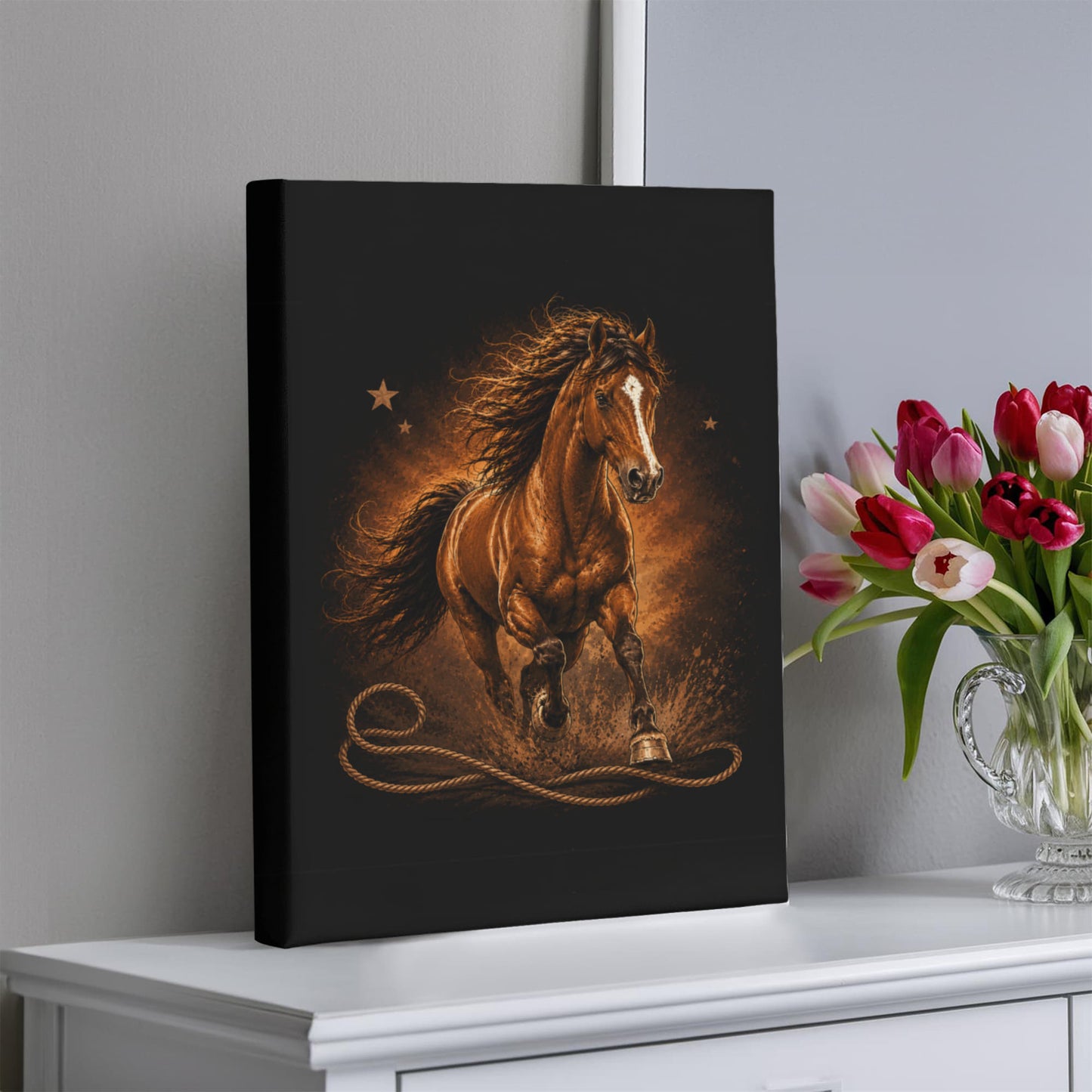 Western Running Horse Gallery Wrapped Canvas | FREE Shipping