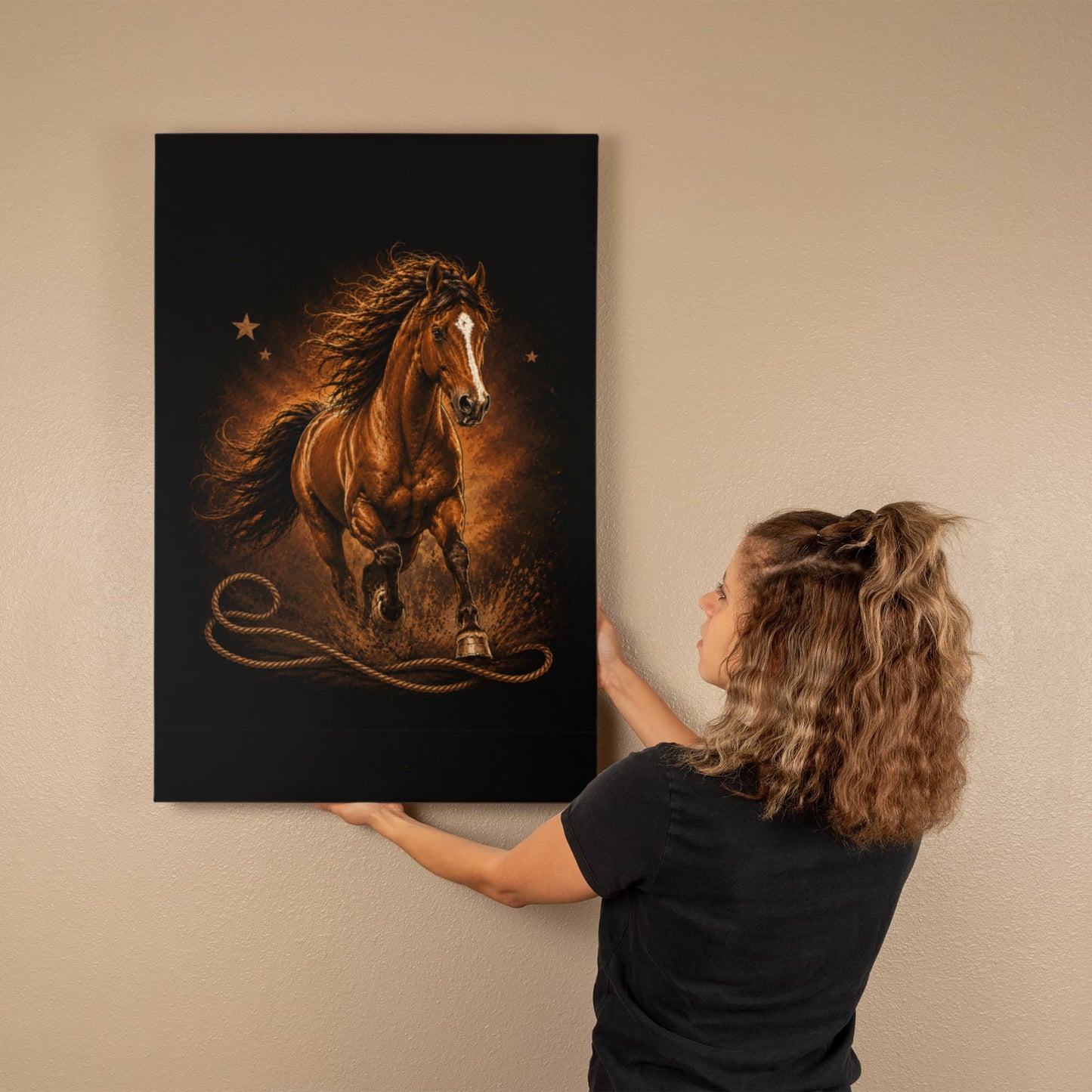 Western Running Horse Gallery Wrapped Canvas | FREE Shipping