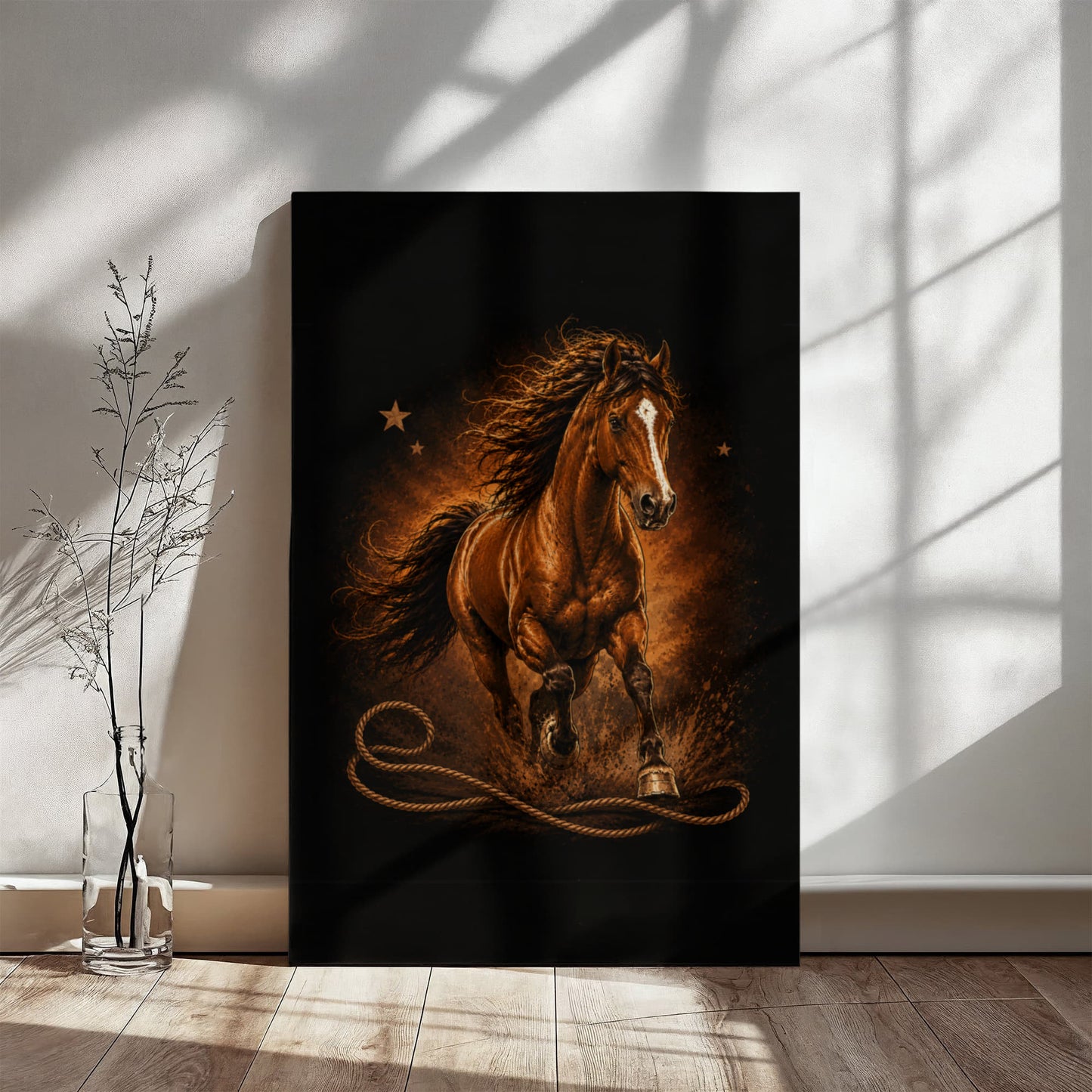 Western Running Horse Gallery Wrapped Canvas | FREE Shipping
