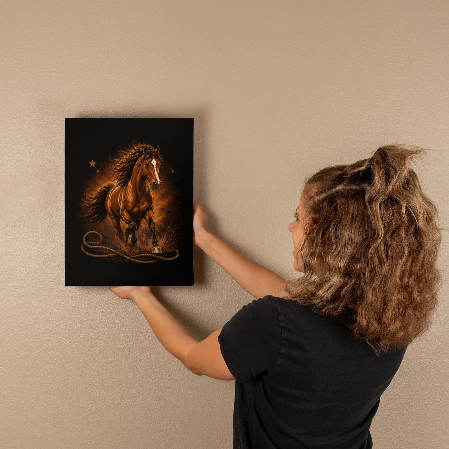 Western Running Horse Gallery Wrapped Canvas | FREE Shipping