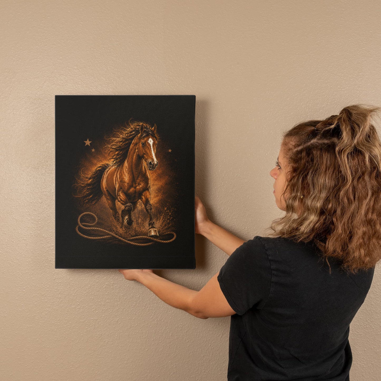 Western Running Horse Gallery Wrapped Canvas | FREE Shipping